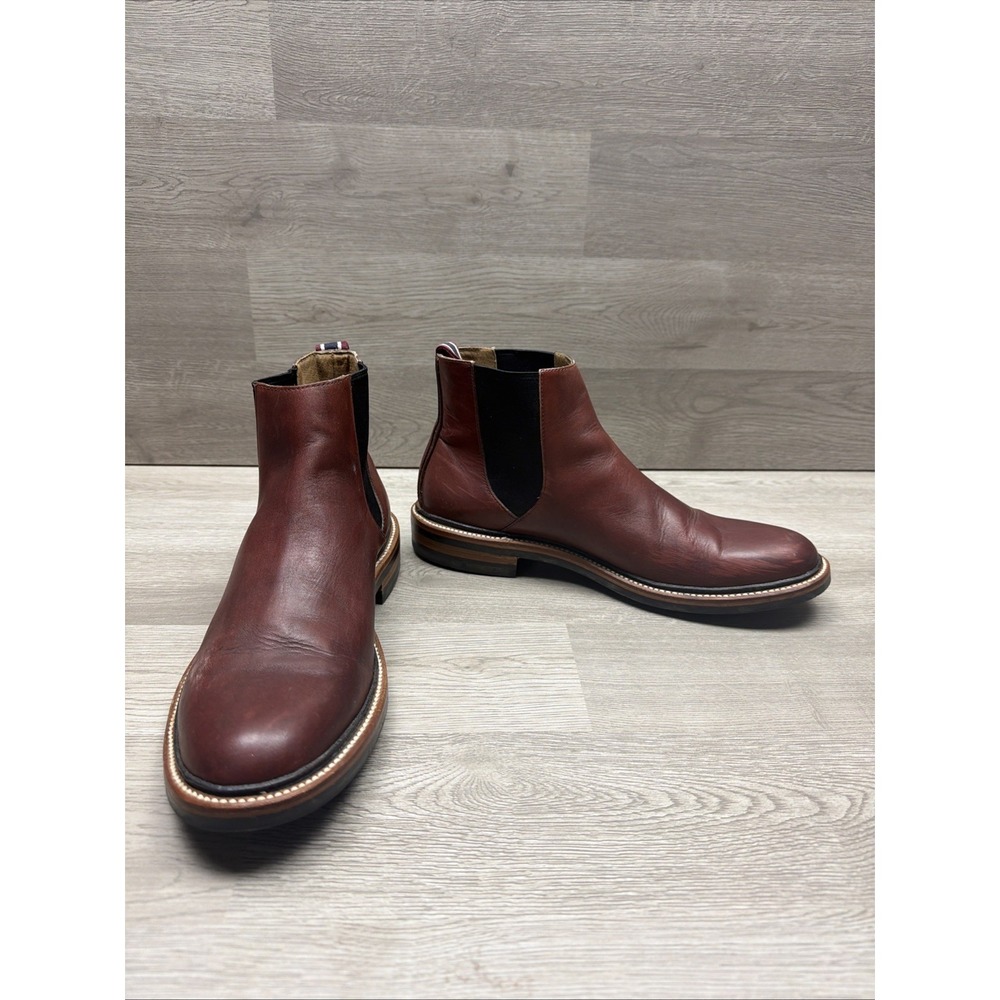 J Crew Chelsea Boot Oar Stripe Italian Leather J9018 Size‎ 7.5 Mens Very Nice